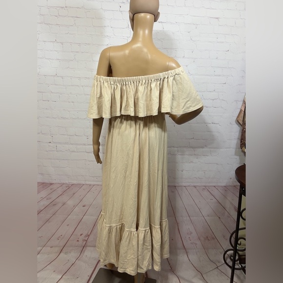FREE PEOPLE “Lynne Midi” 100% cotton off shoulder women’s  dress Small NWT - Picture 8 of 16